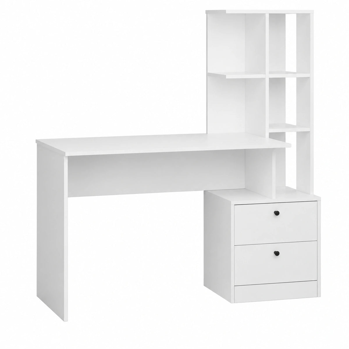 Vicco Scrivania Denton, Bianco, 136x55 cm, Spazi Aperti per Organizzazione