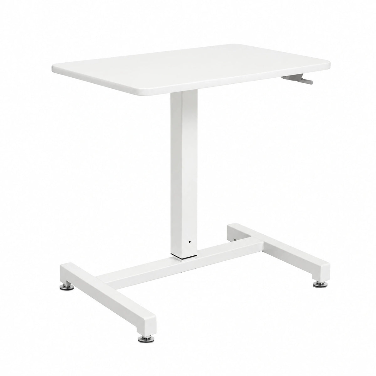 Scrivania Regolabile in Altezza, Legno e Acciaio, Bianco, 69x48 cm