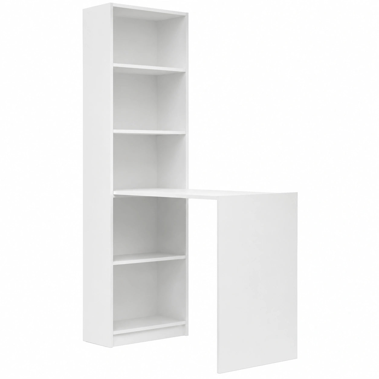 Scrivania Moderna con Libreria a 4 Ripiani, Reversibile, Facile Montaggio, Vari Colori disponibili