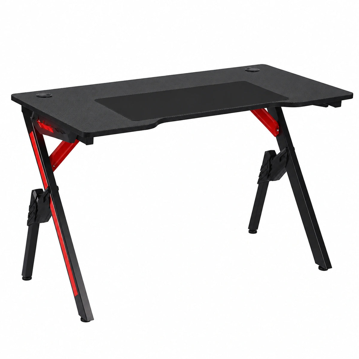 Scrivania Gaming BAKAJI con Luci LED RGB e Piano in Fibra di Carbonio