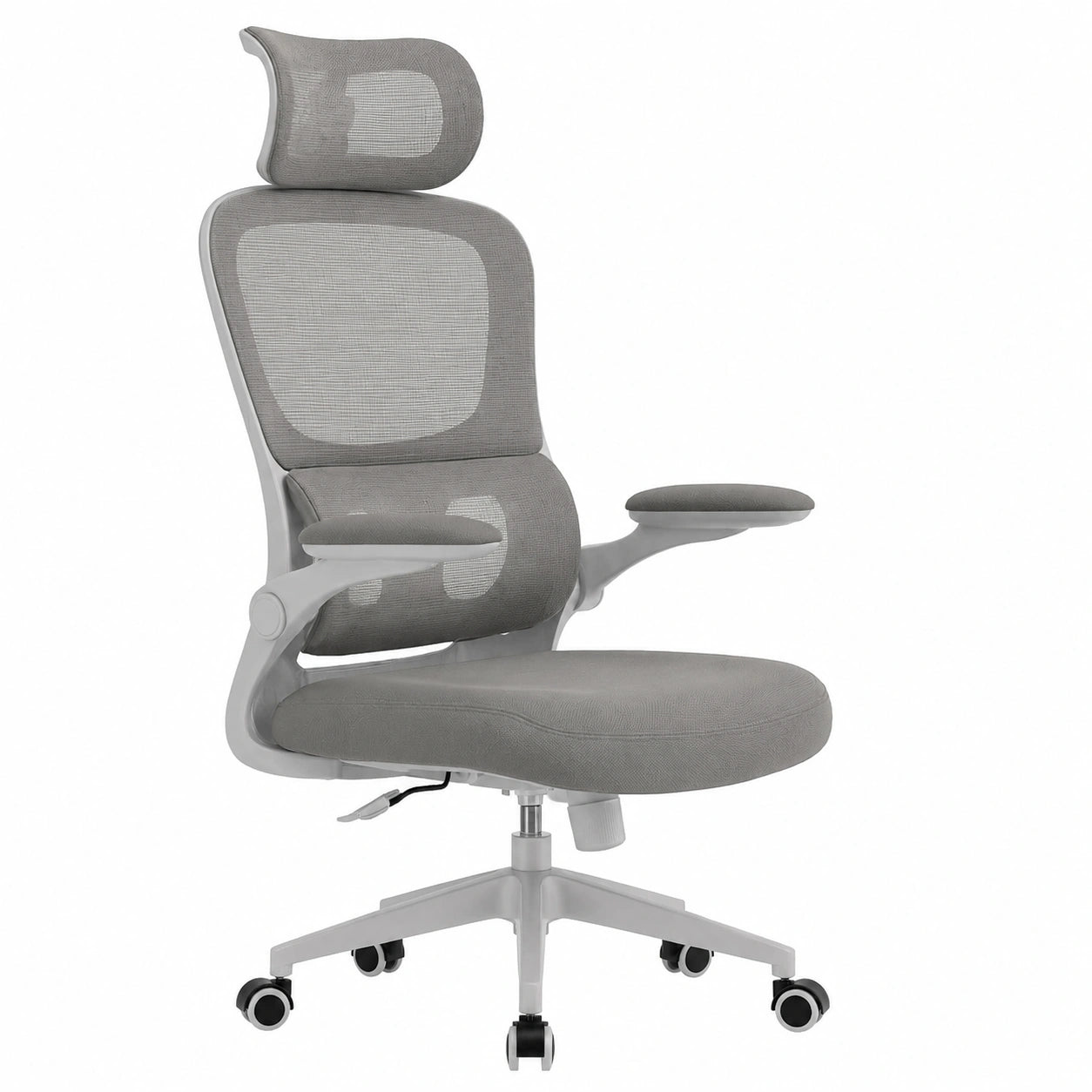 Sedia Ergonomica da Ufficio con Poggiatesta Regolabile e Schienale Traspirante Bianca