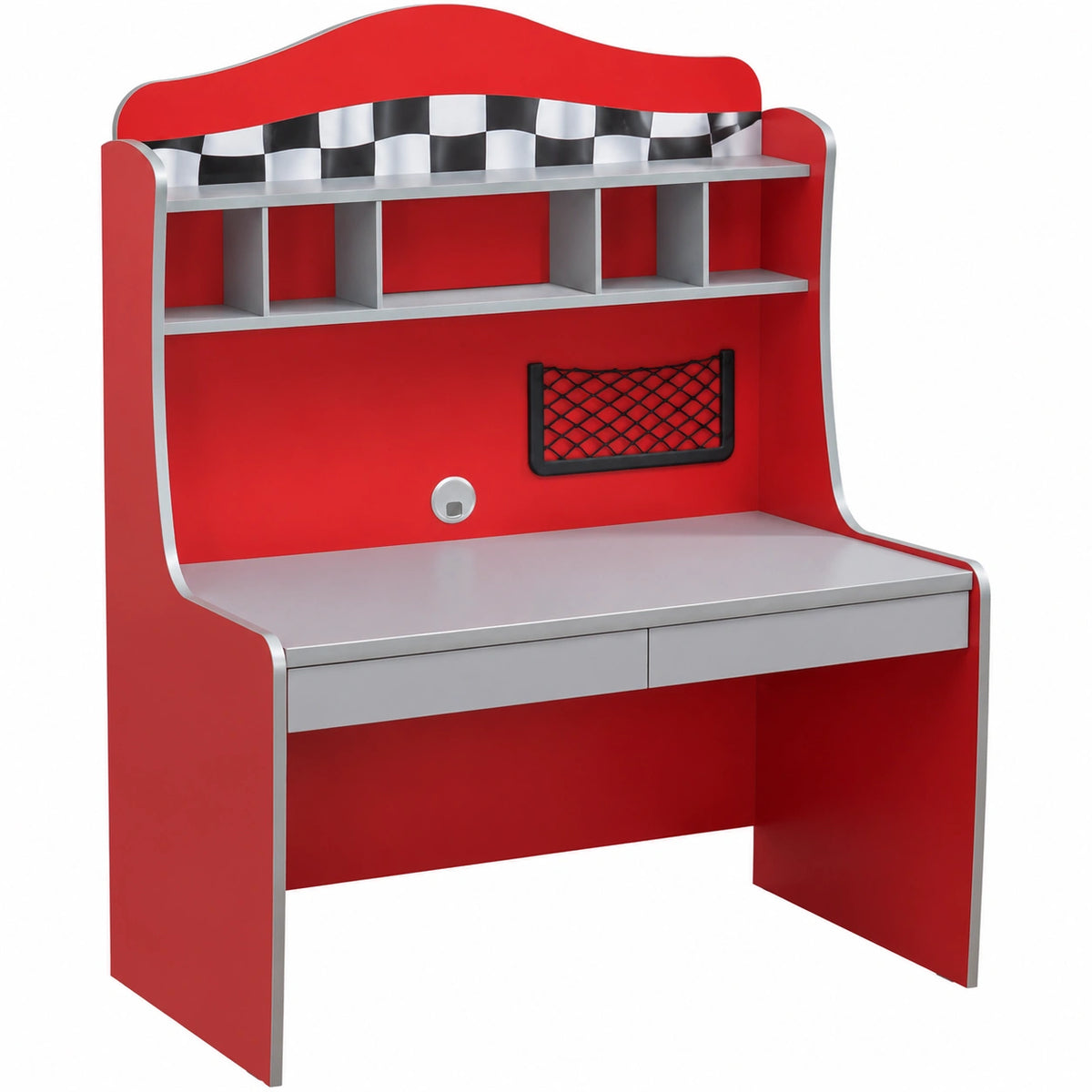 Scrivania da Cameretta Cilek Racecup con Libreria e Cassetti, Organizer e Sicurezza, Rosso
