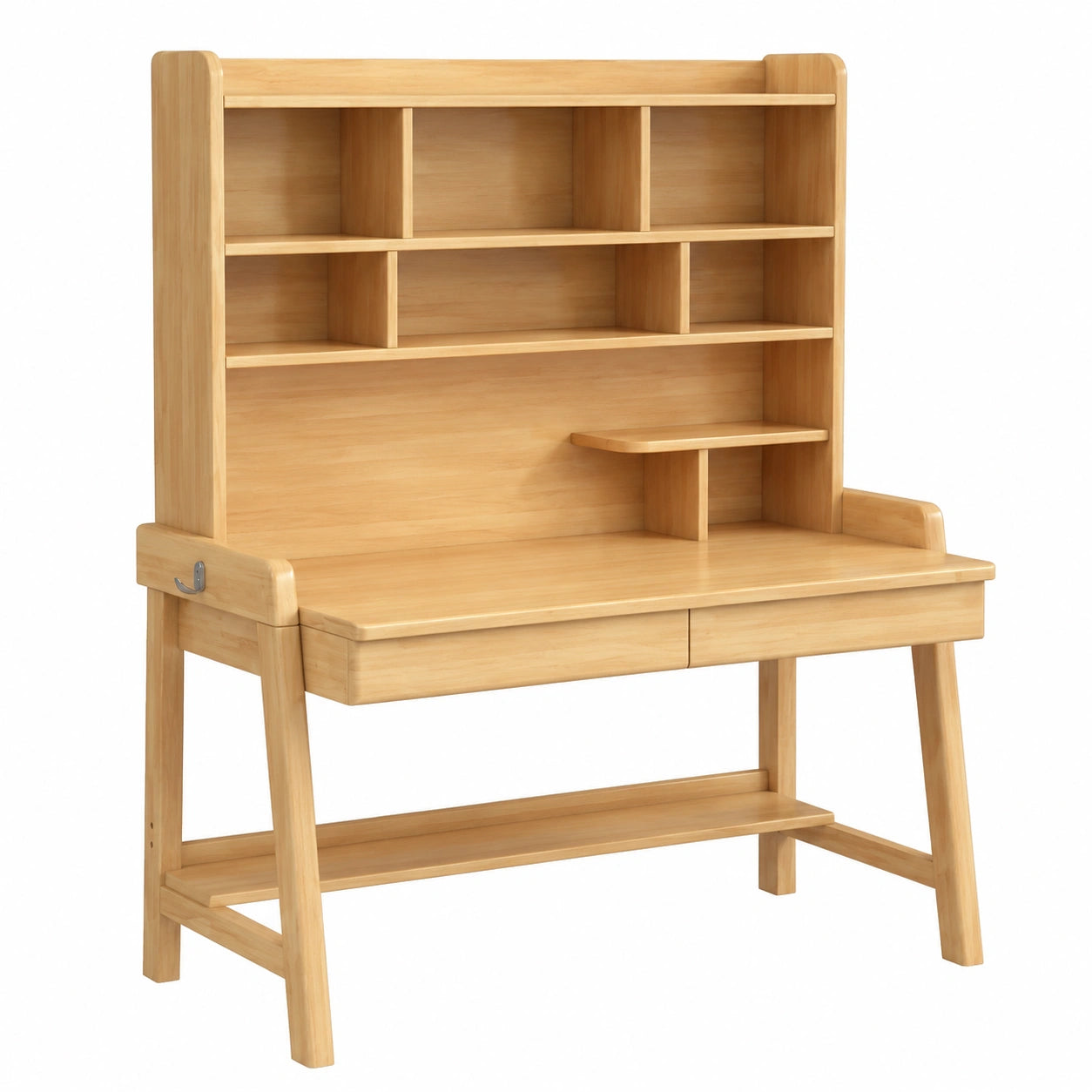 Scrivania multifunzionale in legno massello con libreria, perfetta per casa e ufficio, 80x60x186 cm