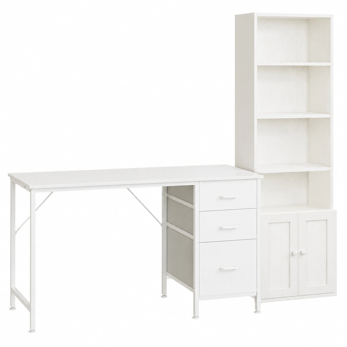 Set Arredamento Ufficio Coleshome, Scrivania con Cassetti e Libreria a Ripiani